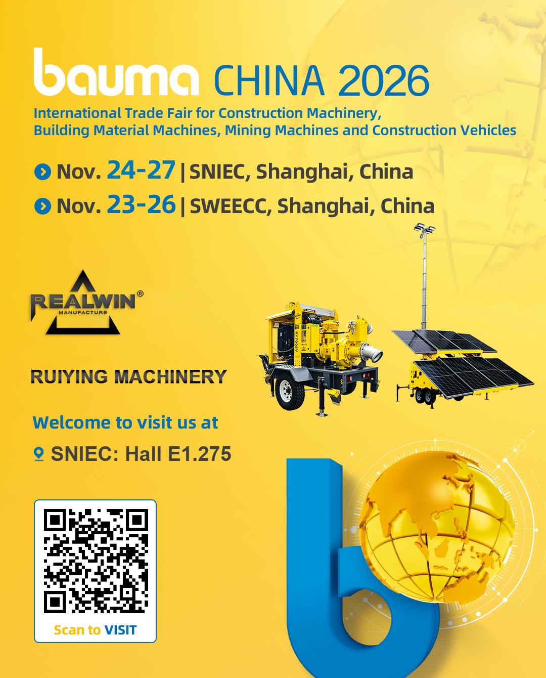 Realwin bauma China 2026 invitation poster